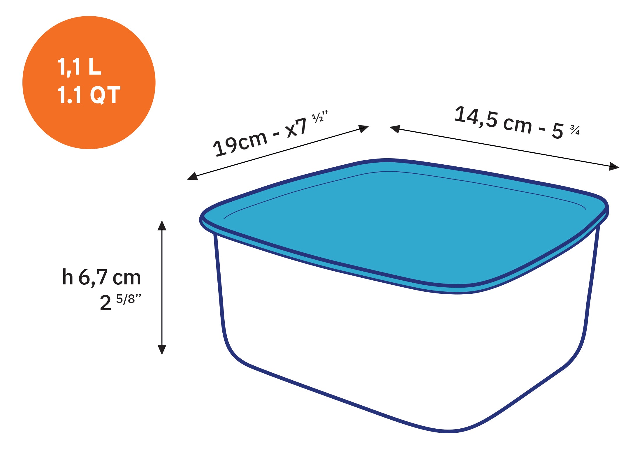 Duralex Freshbox dóza 1,65 l obdélná s víkem