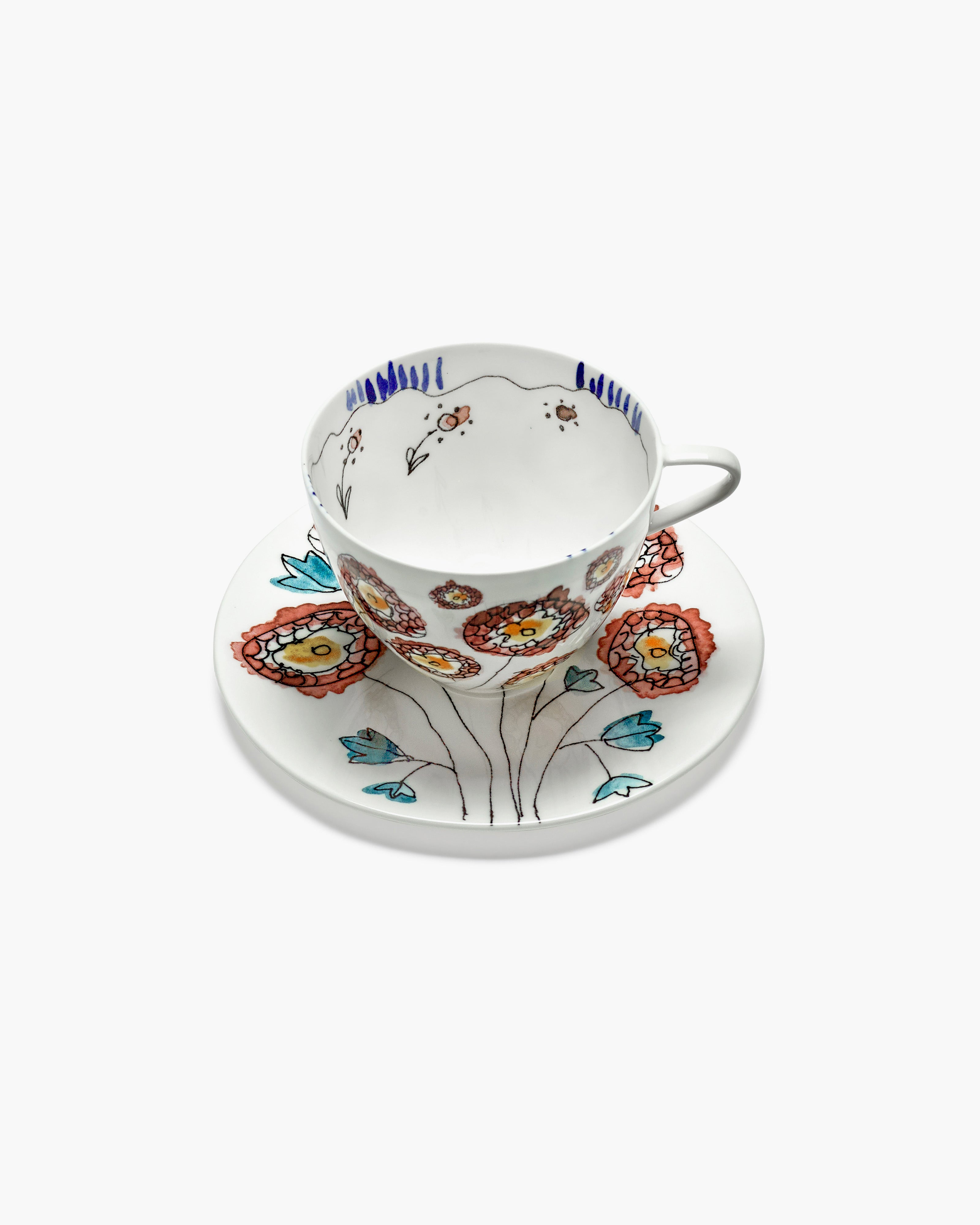 Serax Midnight Flowers Anemone cappuccino šálek mléčný
