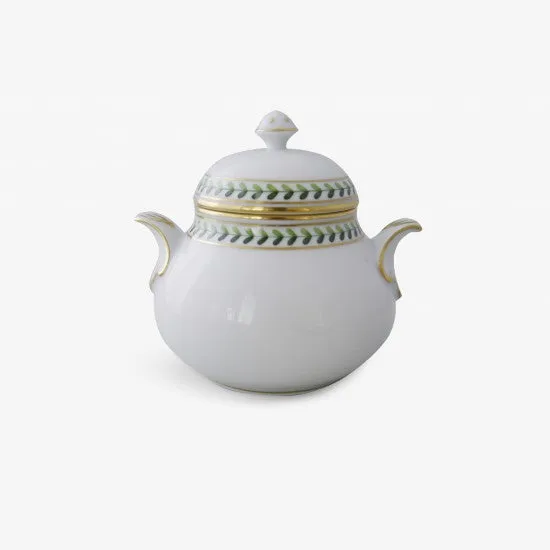 Augarten Schubert cukřenka zelená porcelánová