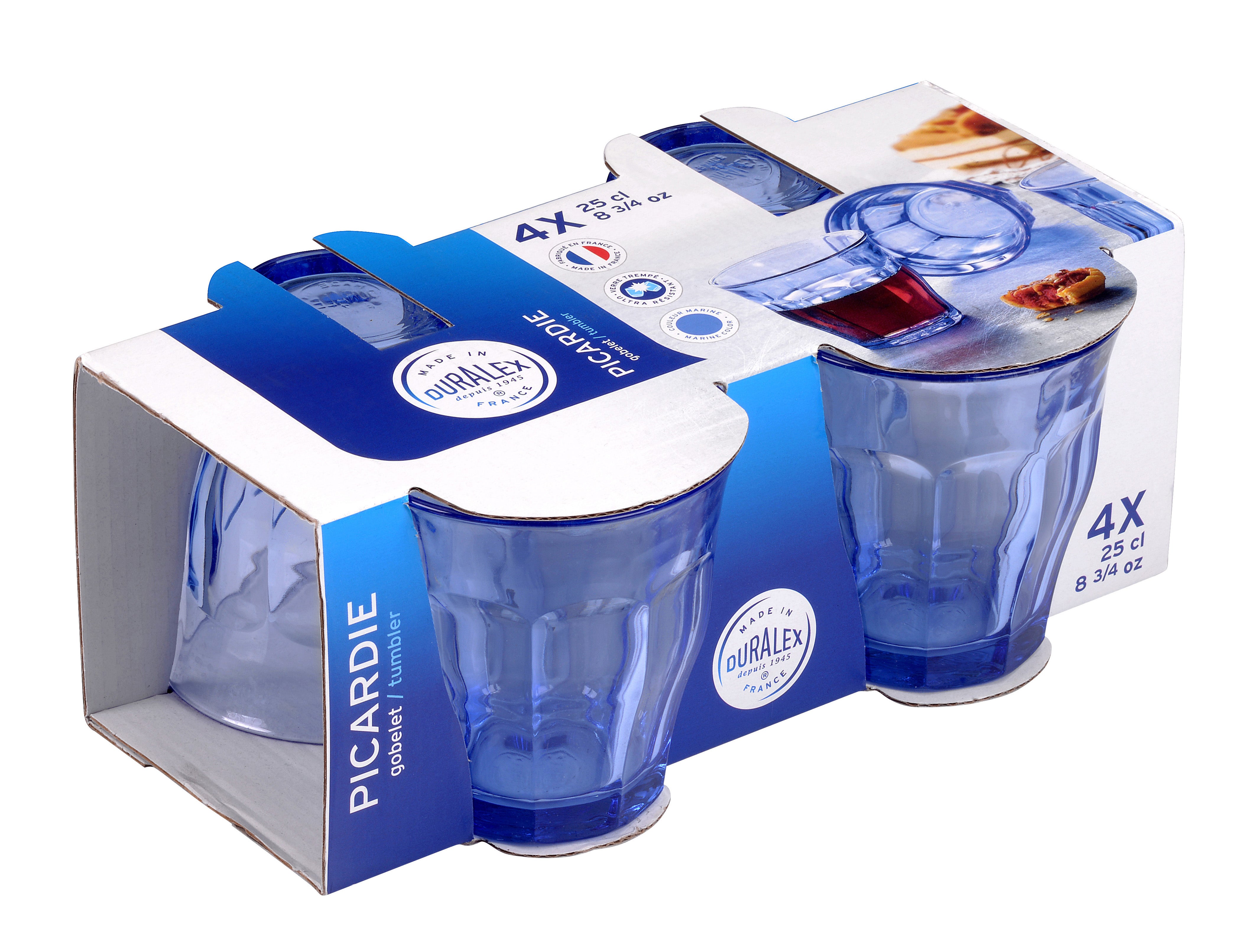 Duralex Picardie sklenice 25 cl sada 4 ks modrá