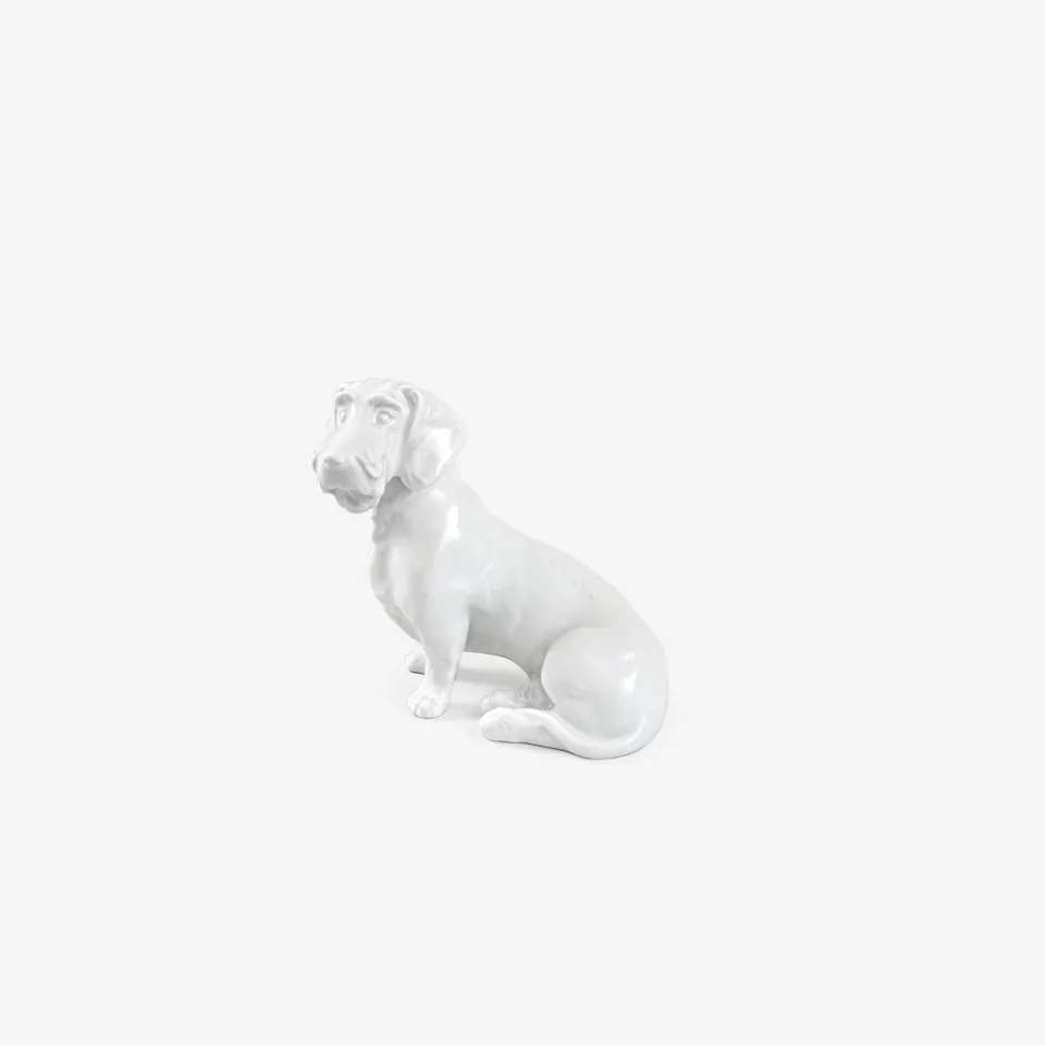 Augarten figurka jezevčík drsnosrstý bílý porcelán