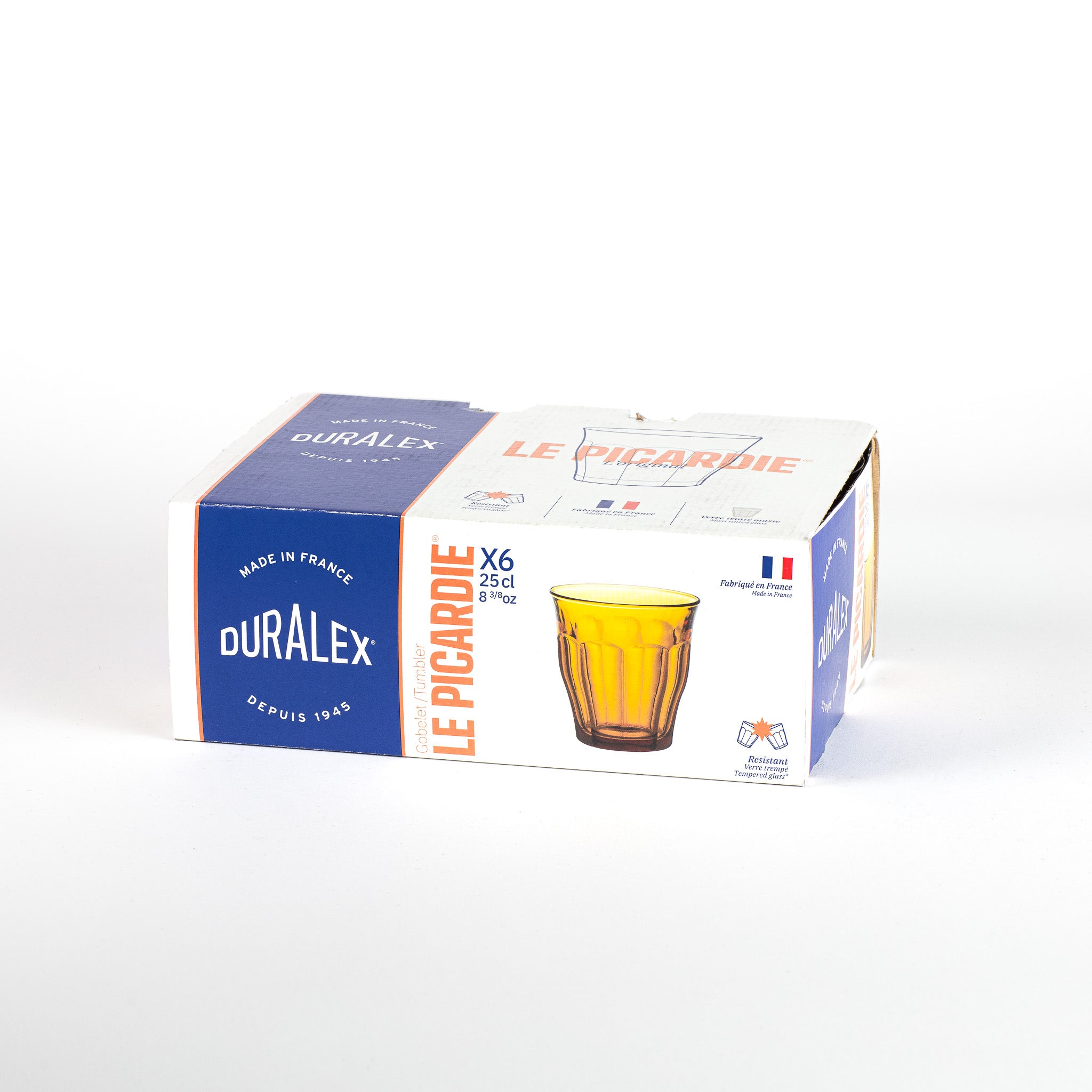 Duralex Picardie sklenice 25 cl jantarové 6 ks vermeil