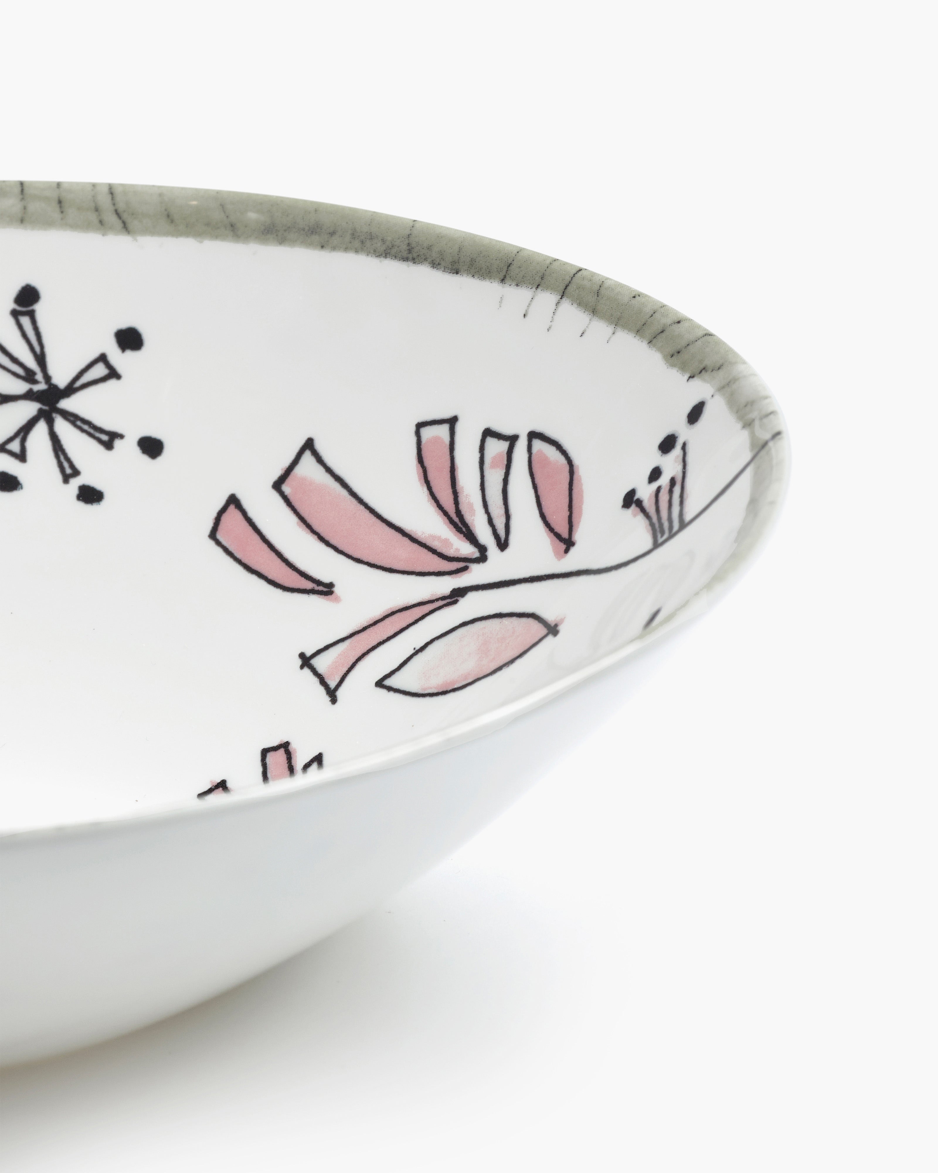 Serax Midnight Flowers nízká miska M růžová porcelán
