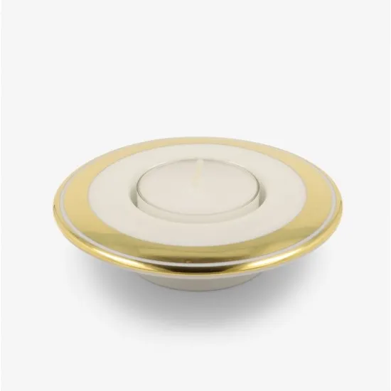 Augarten svícen na čajovou svíčku zlatý porcelánový