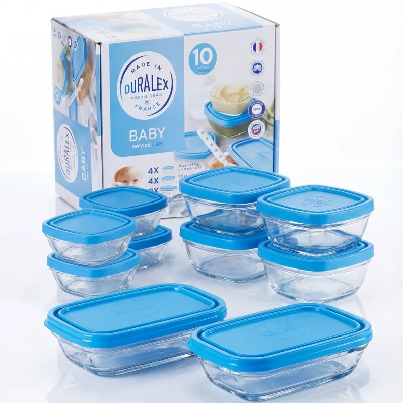 Duralex Baby skleněné dózy 10 ks na příkrmy