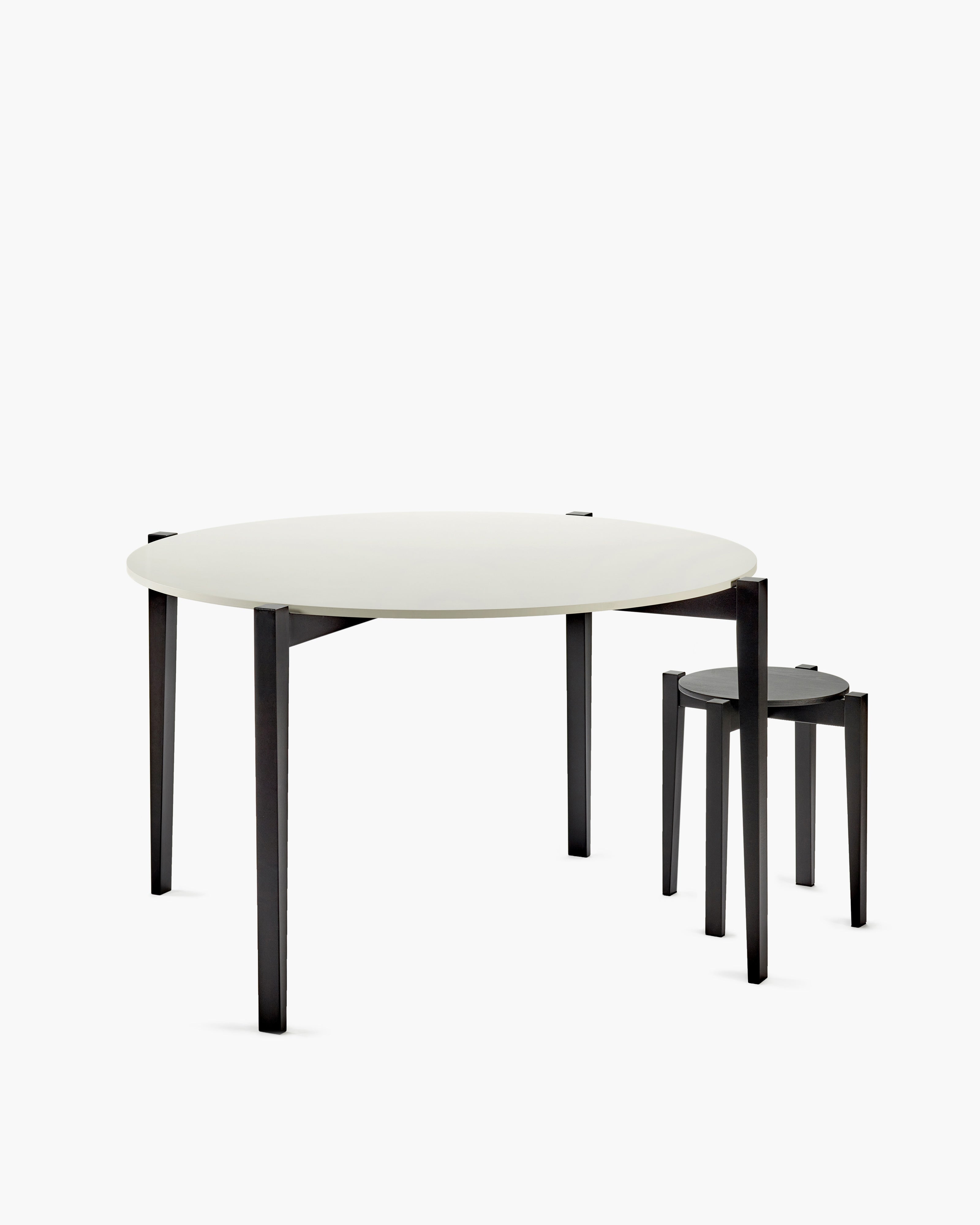 Serax Eloïs Round stůl bukový 122 cm černo-bílý