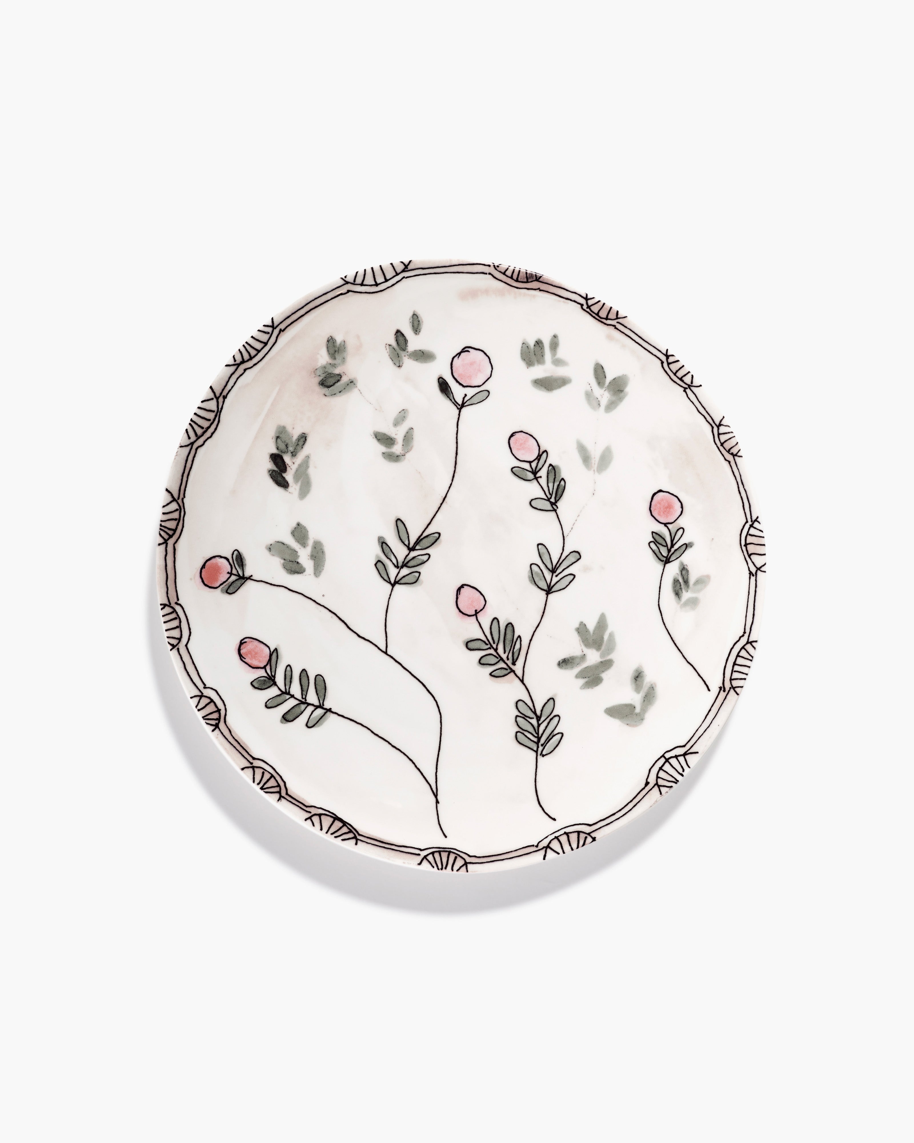 Serax Midnight Flowers talíř S porcelán růžový
