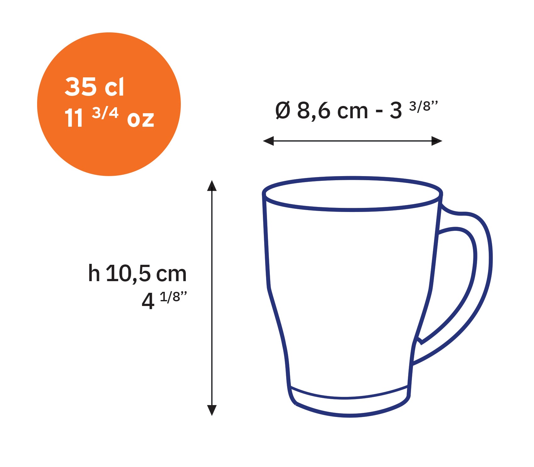Duralex Cosy hrnek 35 cl čirý 6 ks borosilikát