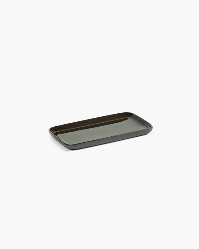 Serax Cose podnos rectangular S tmavě šedý porcelánový