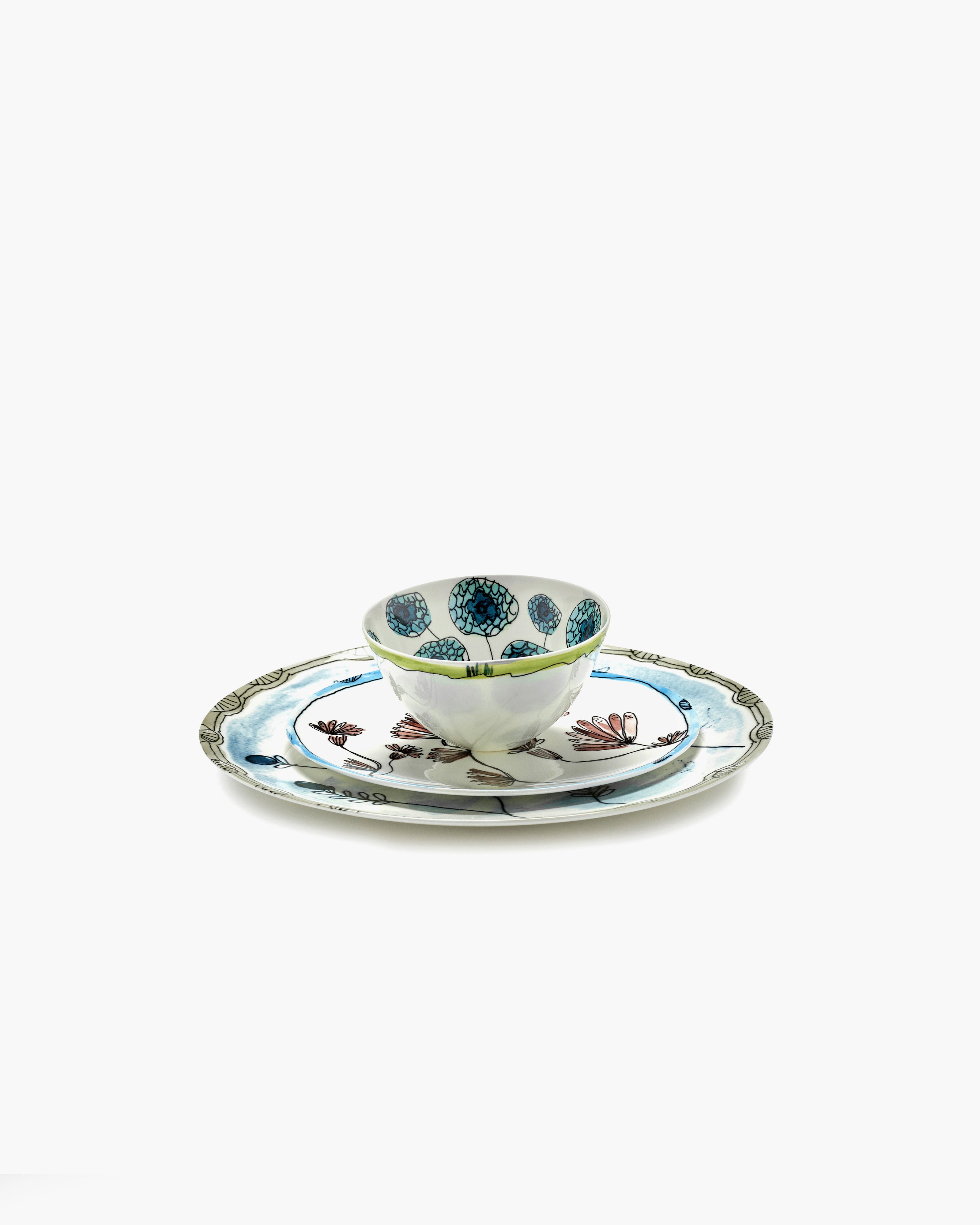 Serax Midnight Flowers Camelia talíř lilek porcelán