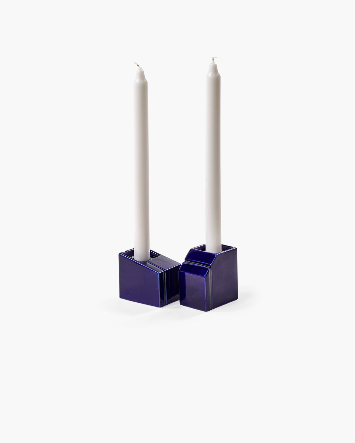 Serax Silos svícen porcelánový modrý sada 2 ks geometrický
