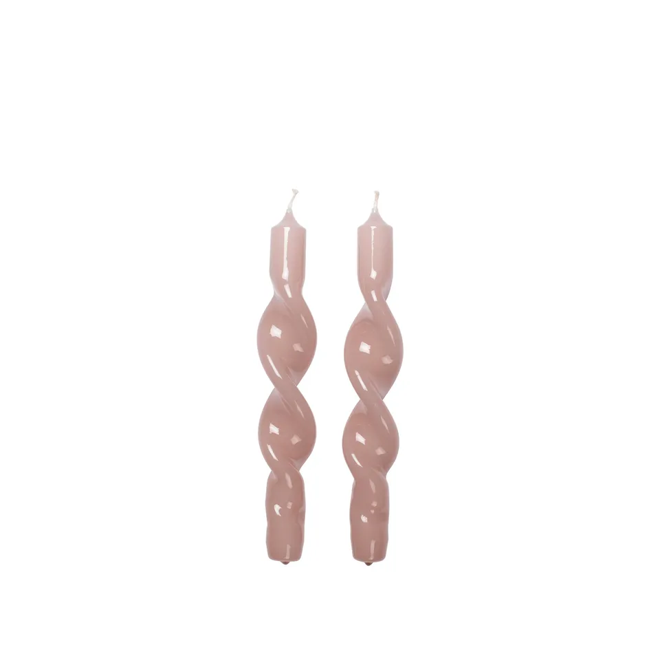 Broste Copenhagen Twist Glossy Taper Candle kroucená svíčka