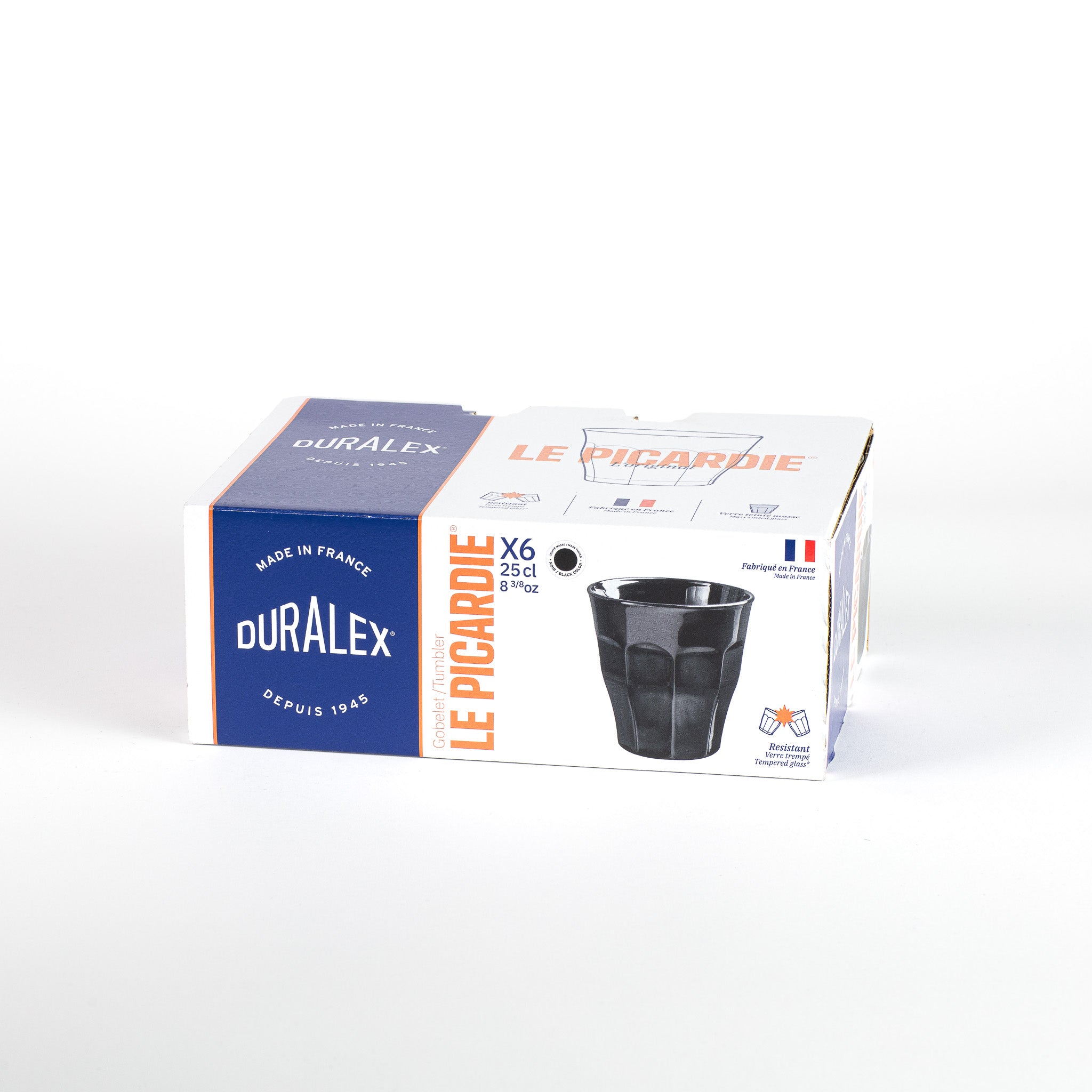 Duralex Le Picardie sklenice 25 cl černá 6 ks tvrzené