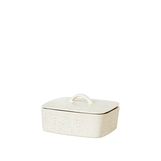 Broste Copenhagen Nordic Vanilla Butter Bowl with Lid máslenka keramická