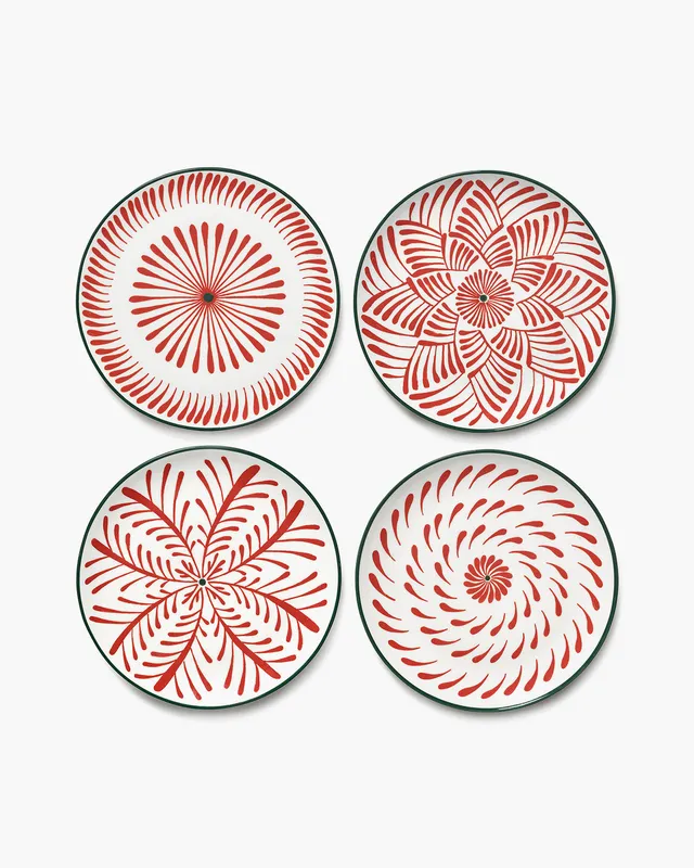 Serax Bazaar Dinner plate talíř červeno-zelený 4 ks