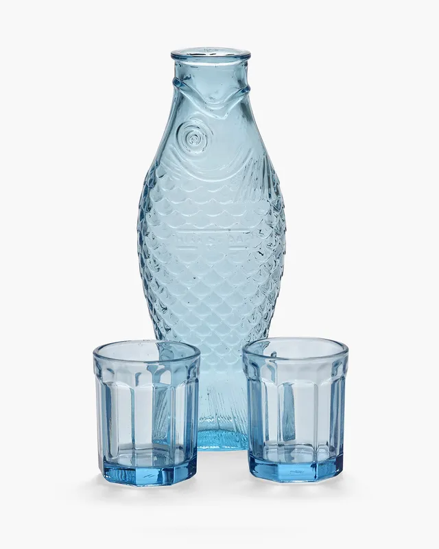 Serax Fish & Fish karafa set světle modrá 3ks sklo