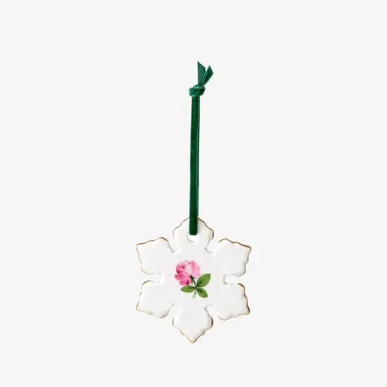 Augarten Vienna Rose vánoční ozdoba růžová porcelán