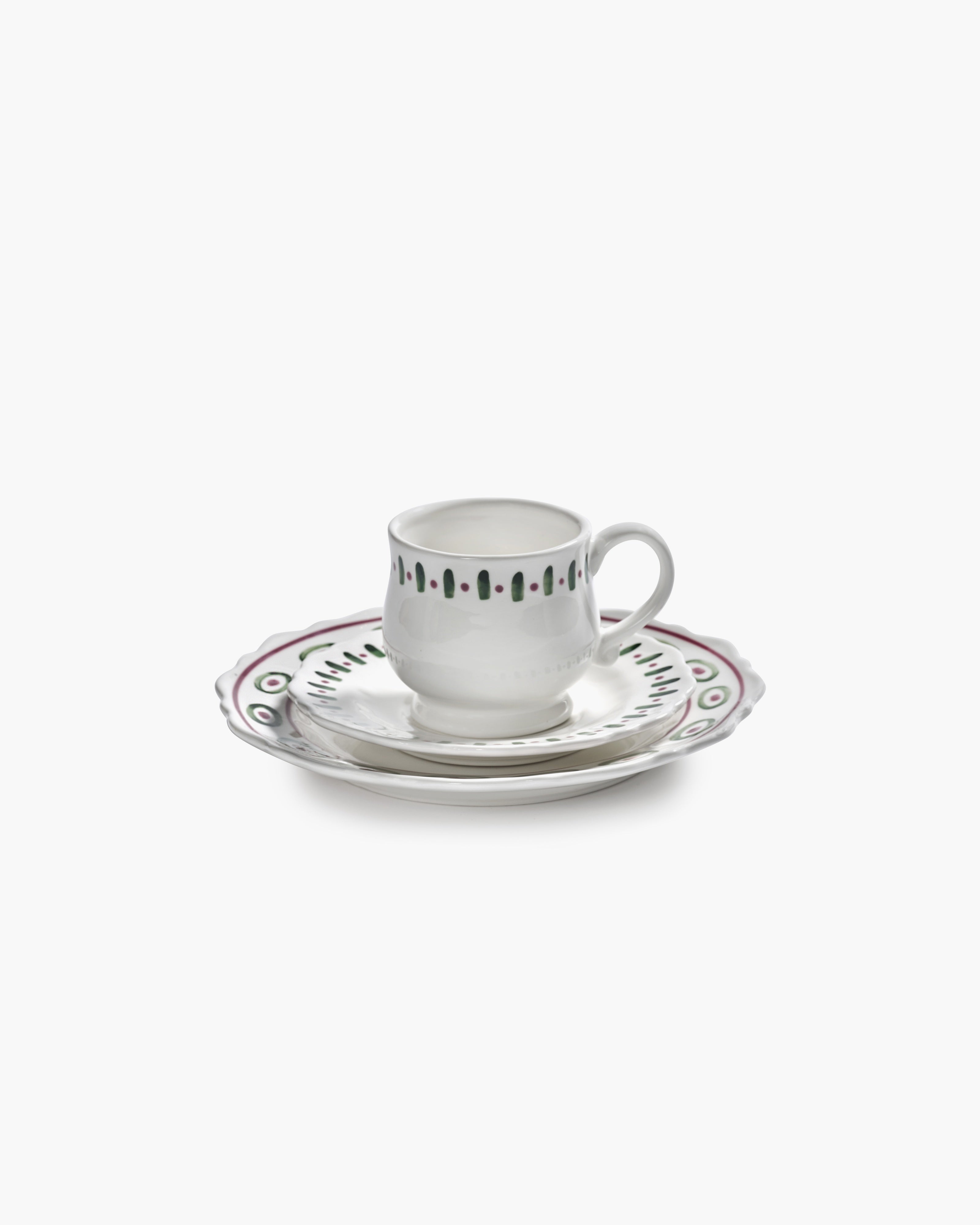 Serax Charly cappuccino šálek s podšálkem zeleno-fialový