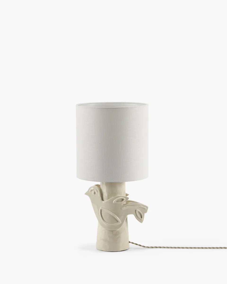 Serax Paloma stolní lampa bílá keramika holubice
