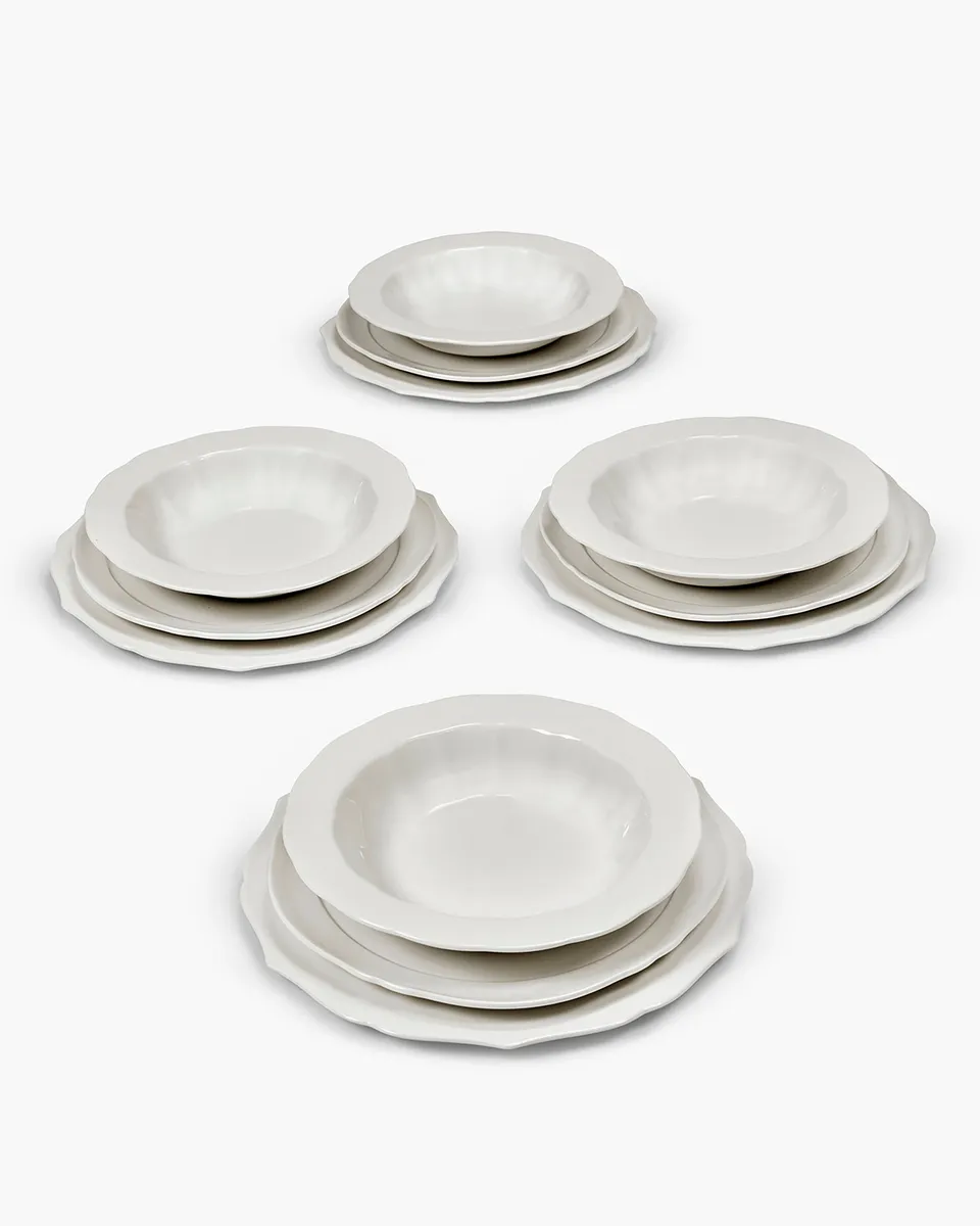 Serax Silhouette jídelní sada 12dílná bílá porcelán