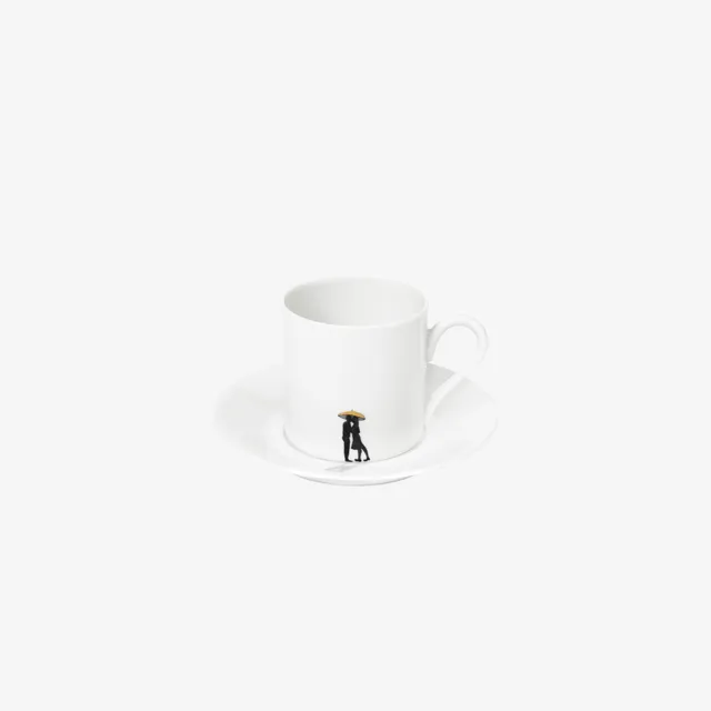 Augarten People espresso šálek černý pár s deštníkem