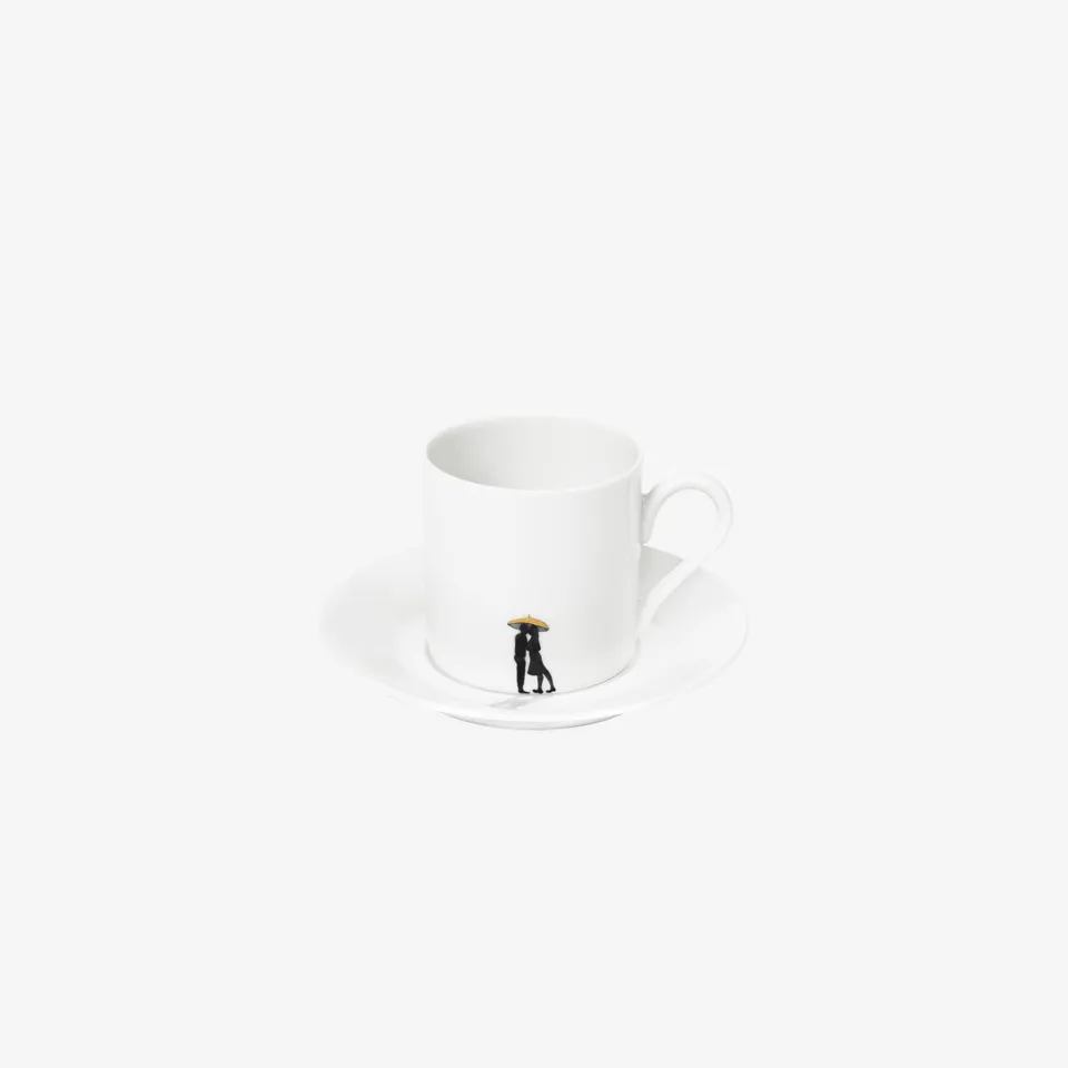 Augarten People espresso šálek černý pár s deštníkem