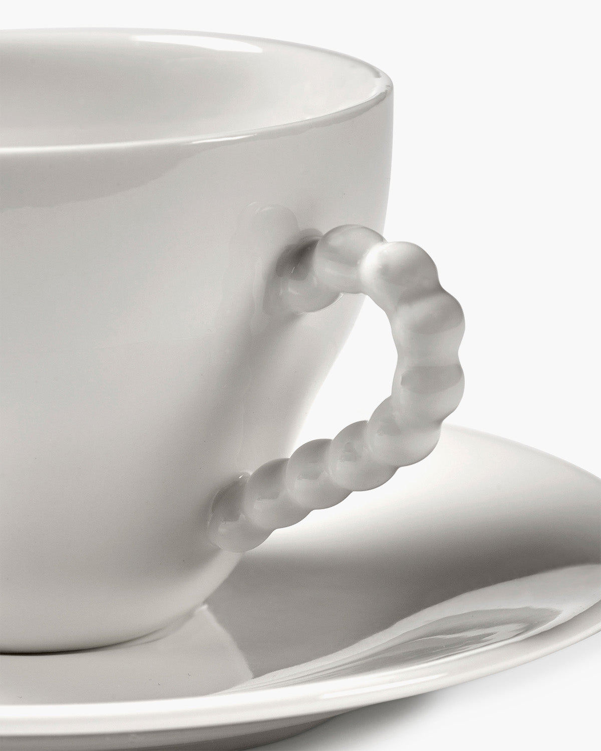 Serax Perle Fine šálek s podšálkem bílý porcelán