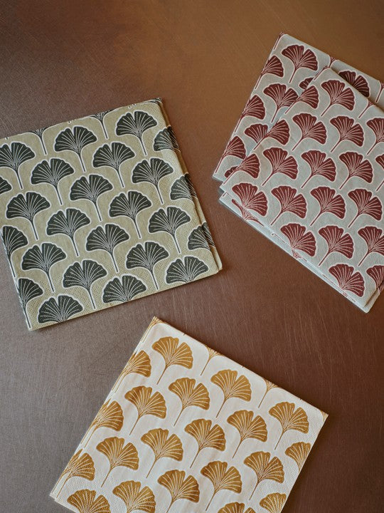 Broste Copenhagen Ginkgo Biloba papírové ubrousky s motivem
