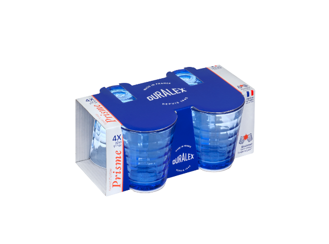 Duralex Prisme Marine modrá sklenice 220 ml 4 ks tvrzené sklo