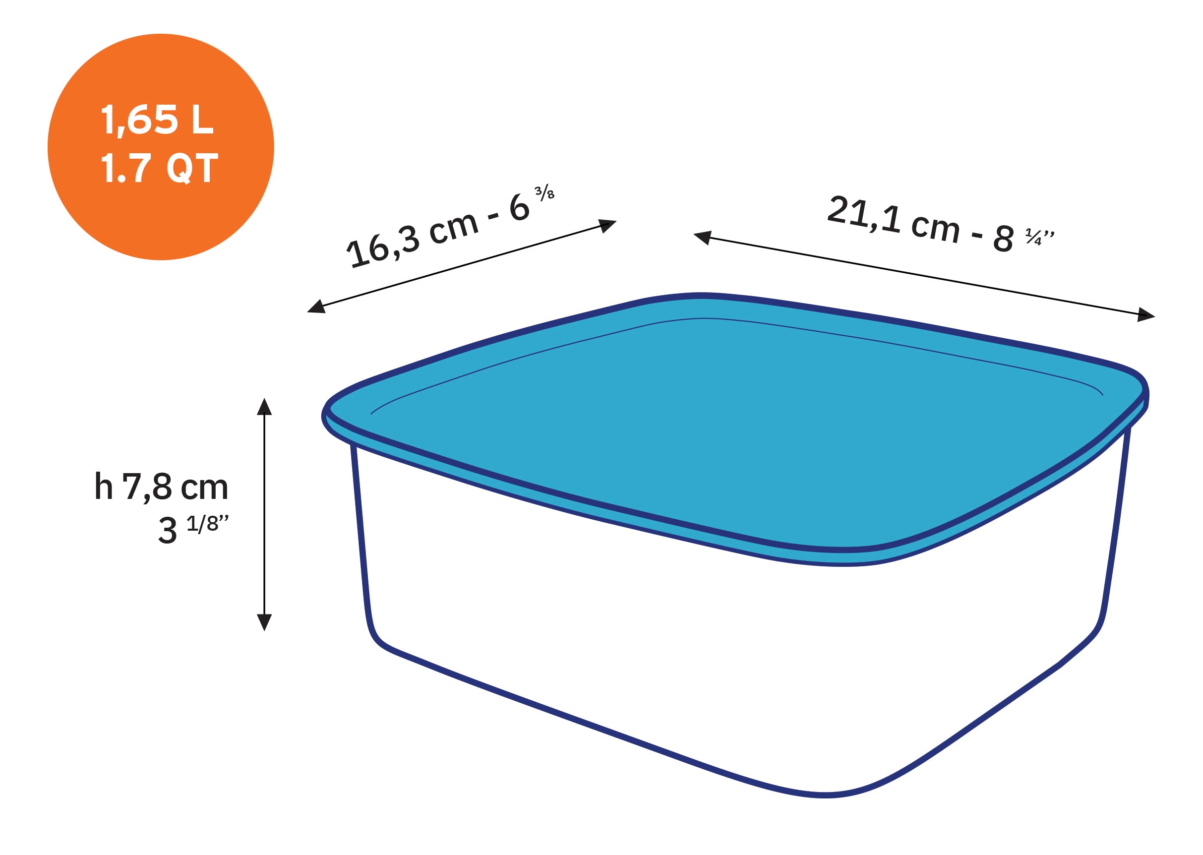 Duralex Freshbox skleněné dózy sada 3 ks hranaté