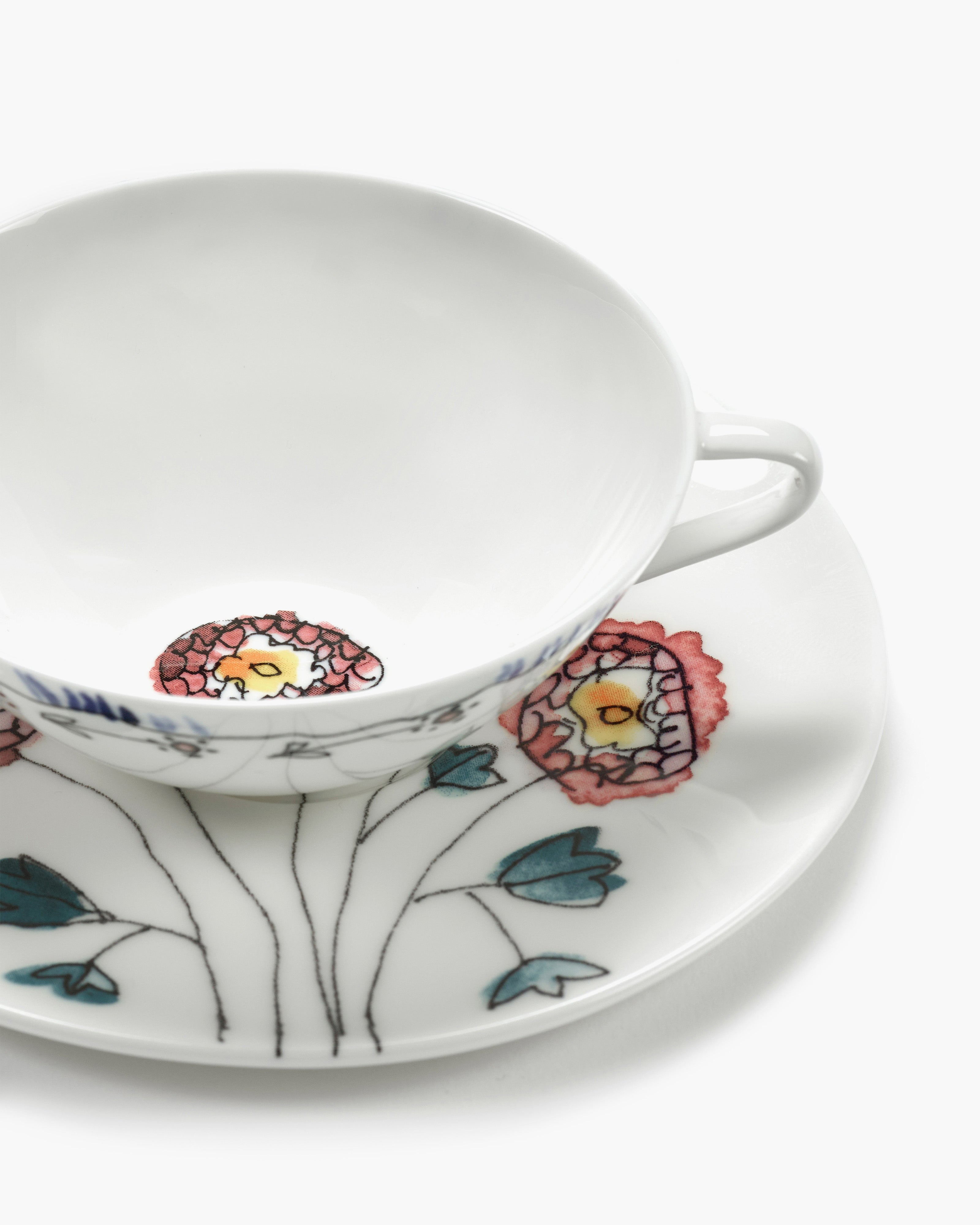 Serax Midnight Flowers šálek s podšálkem Anemone porcelán
