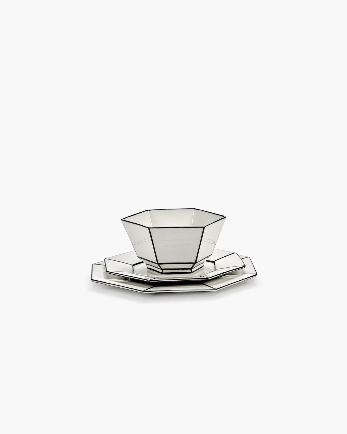 Serax Carte Blanche snídaňový talíř bílo-černý porcelán