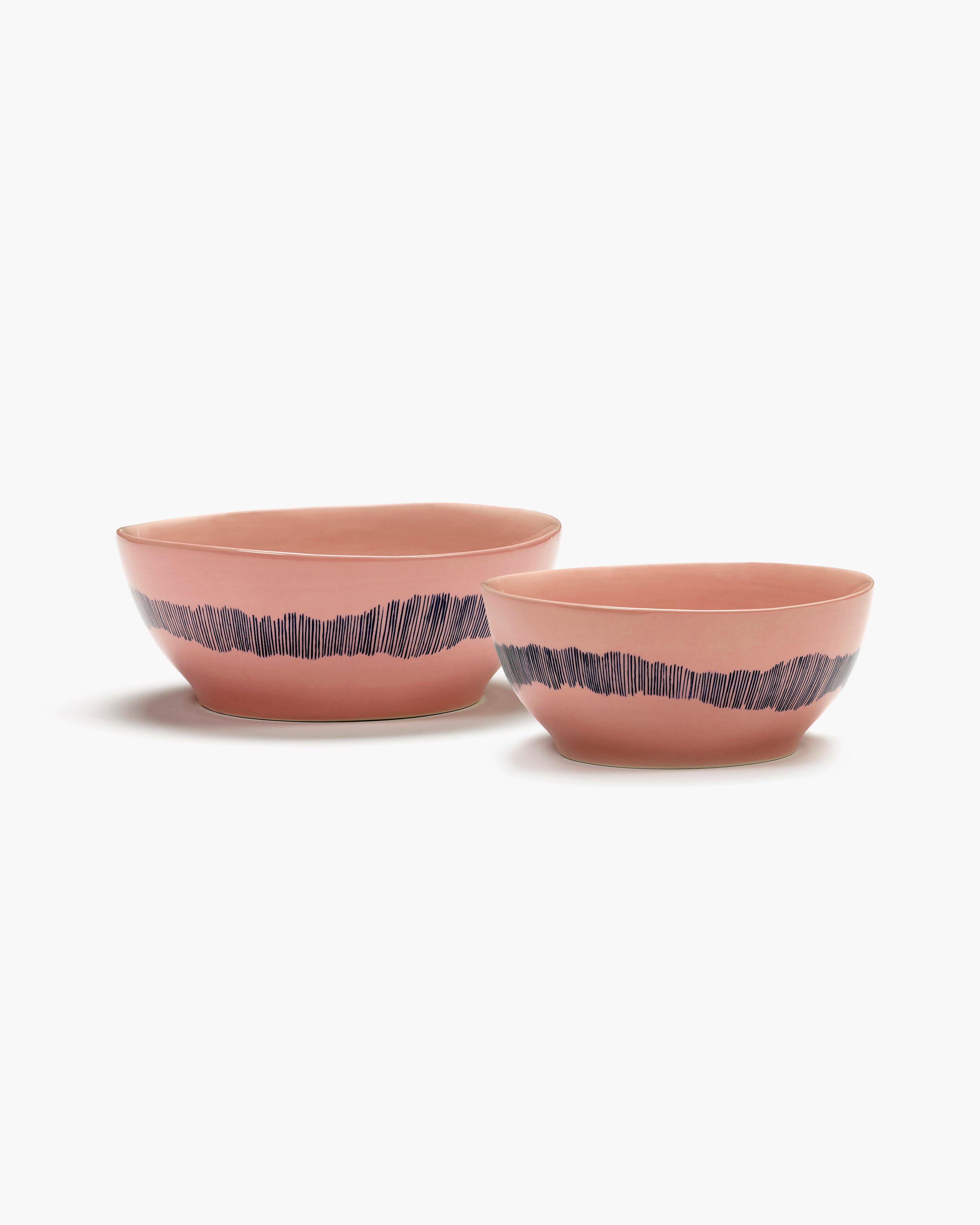 Serax Feast Bowl S miska ruzova modre pruhy kamenina