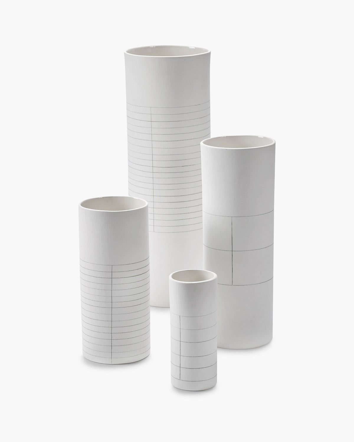 Serax Graph váza S bílo-šedá porcelánová