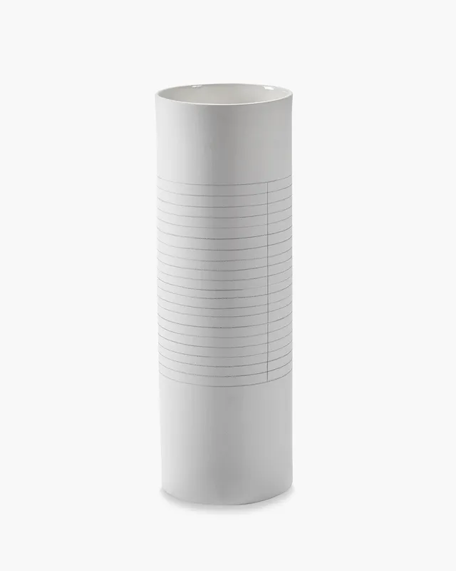 Serax Graph váza L bílo-šedá porcelánová