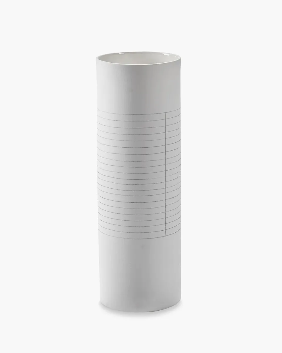 Serax Graph váza L bílo-šedá porcelánová