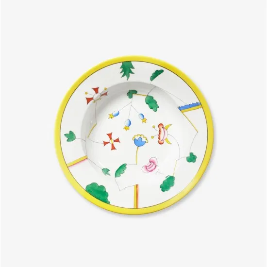Augarten Schubert Jeunesse hluboký talíř 25 cm žlutá