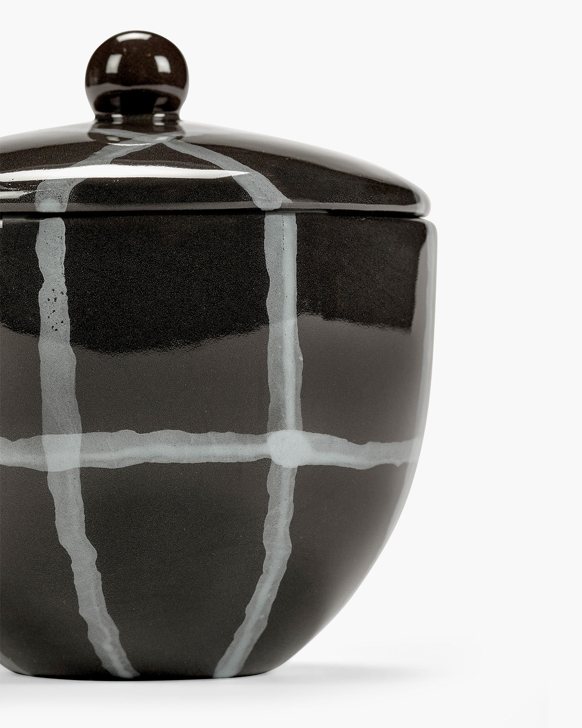 Serax Zuma cukřenka porcelánová šedá Bauhaus vzor