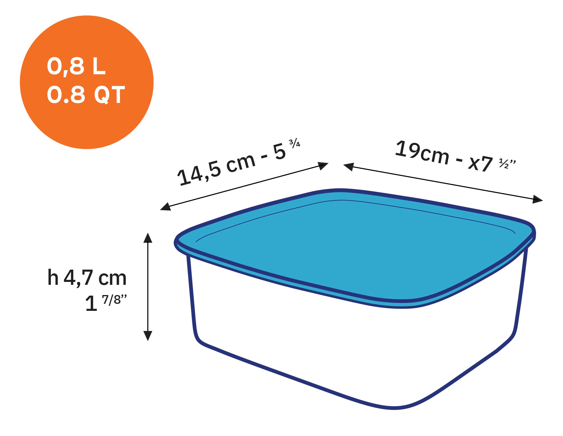 Duralex Freshbox skleněný box 80 cl bílé víko