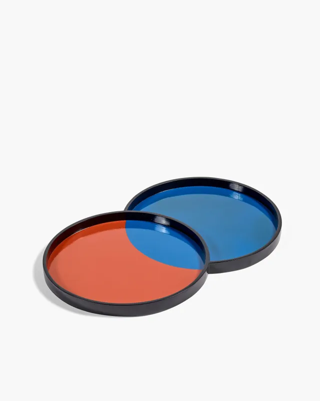 Serax Yo-Yo podnos červenomodrý Bauhaus optický