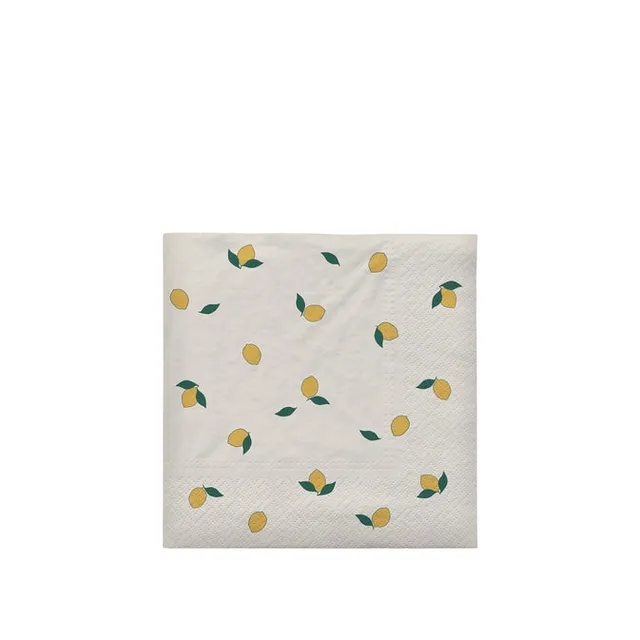 Broste Copenhagen Lemon papírové ubrousky citron